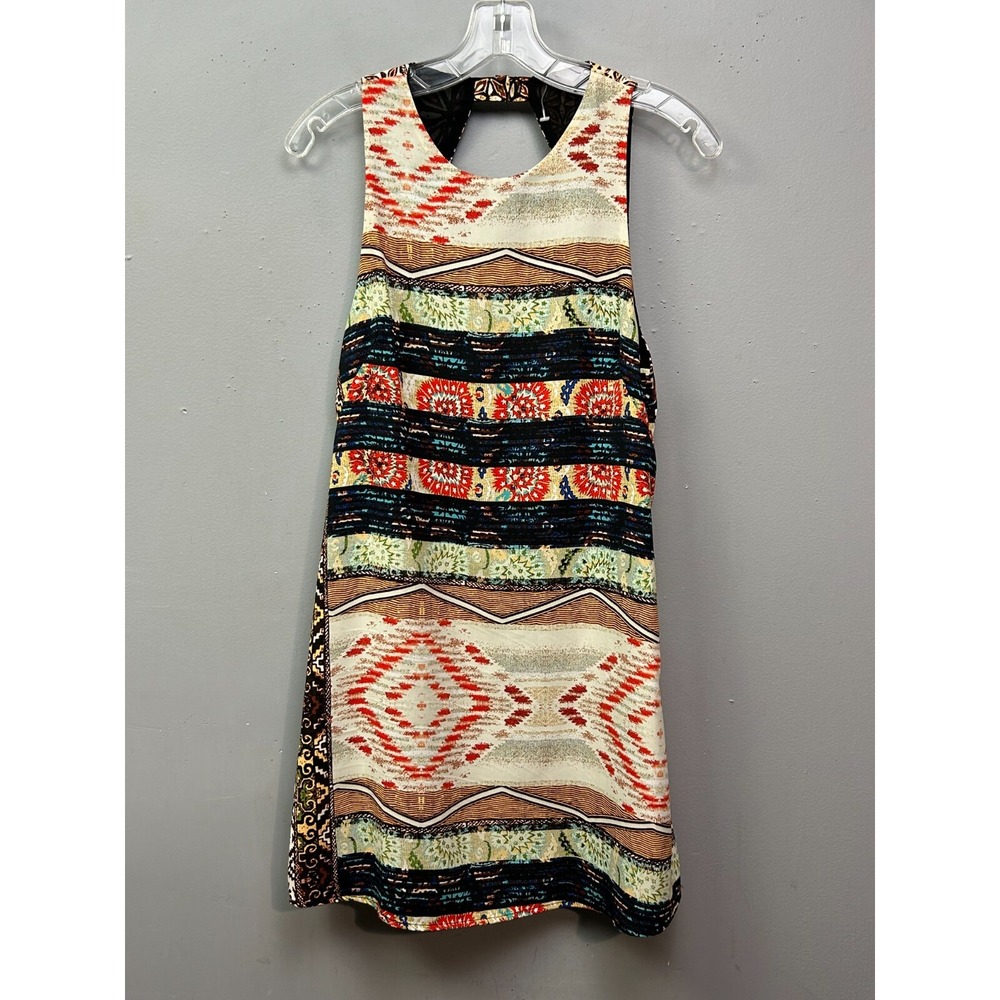 Mabel Dress Womens Small Southestern Sleeveless Open Back Artsy Bold NEW